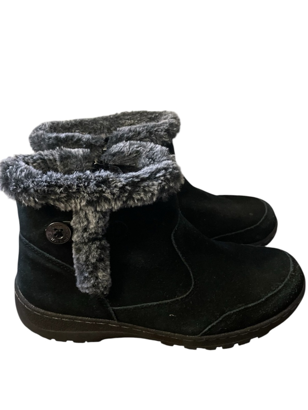 I2- Womenโs Khombu size 9 Black Faux-Fur Trim Winter Boots